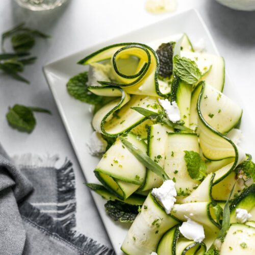 Grilled Zucchini Ribbon Salad - Chew Nibble Nosh